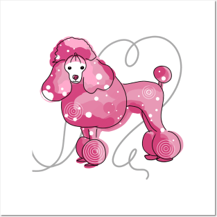 Pink Poodle - White Posters and Art